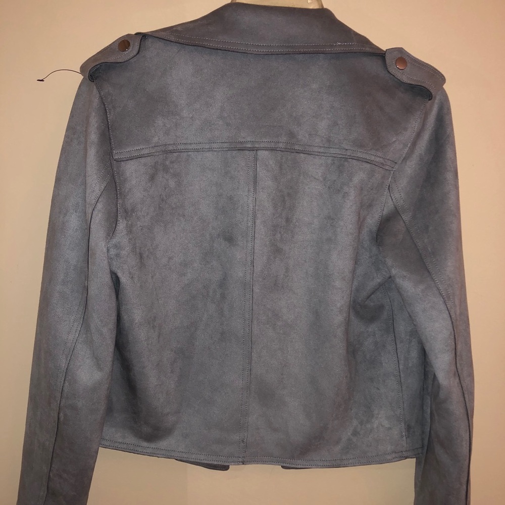 philosophy light blue suede biker jacket - Picture 3 of 3
